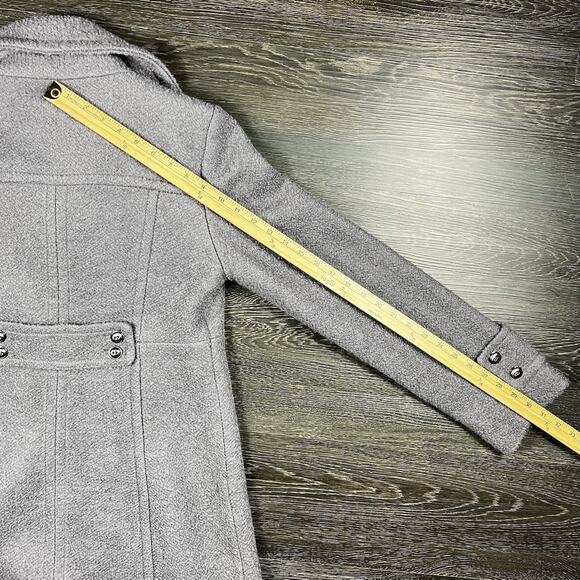 Kenneth Cole Women’s Wool Blend Double Breasted Coat Gray Size 8 Thigh Length - Picture 11 of 14